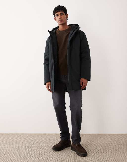 Selected tech parka jacket in black, 2 of 5