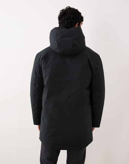 Selected tech parka jacket in black, 3 of 5