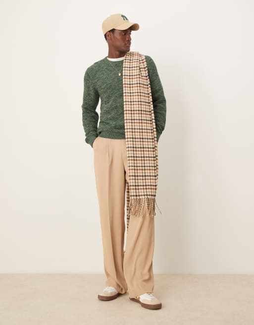 Selected textured knit sweater in green mix , 4 of 4