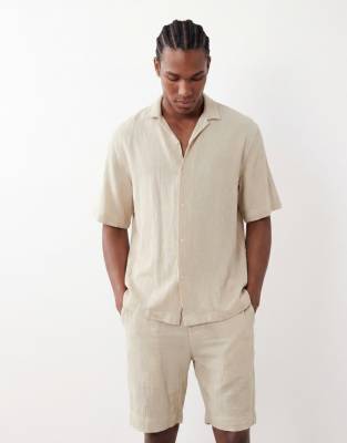 Selected Co-ord Textured Short In Neutral
