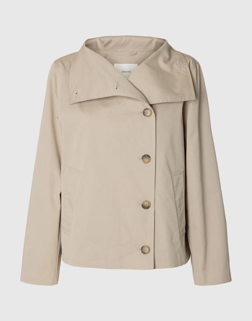 Selected - Trenchcoat in beige, 6 van 6