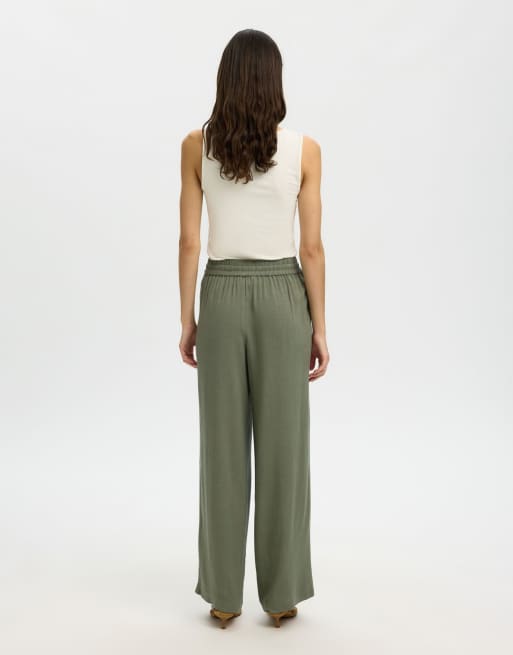 Selected Trousers in deep lichen green, 2 of 6