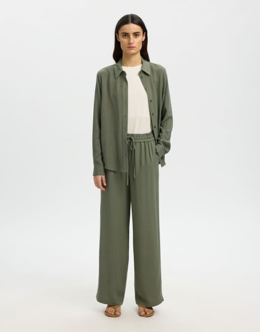 Selected Trousers in deep lichen green, 3 of 6