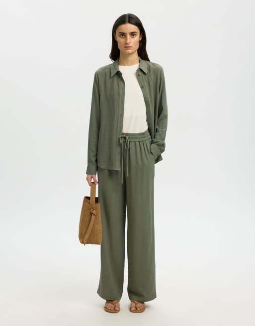 Selected Trousers in deep lichen green, 5 of 6