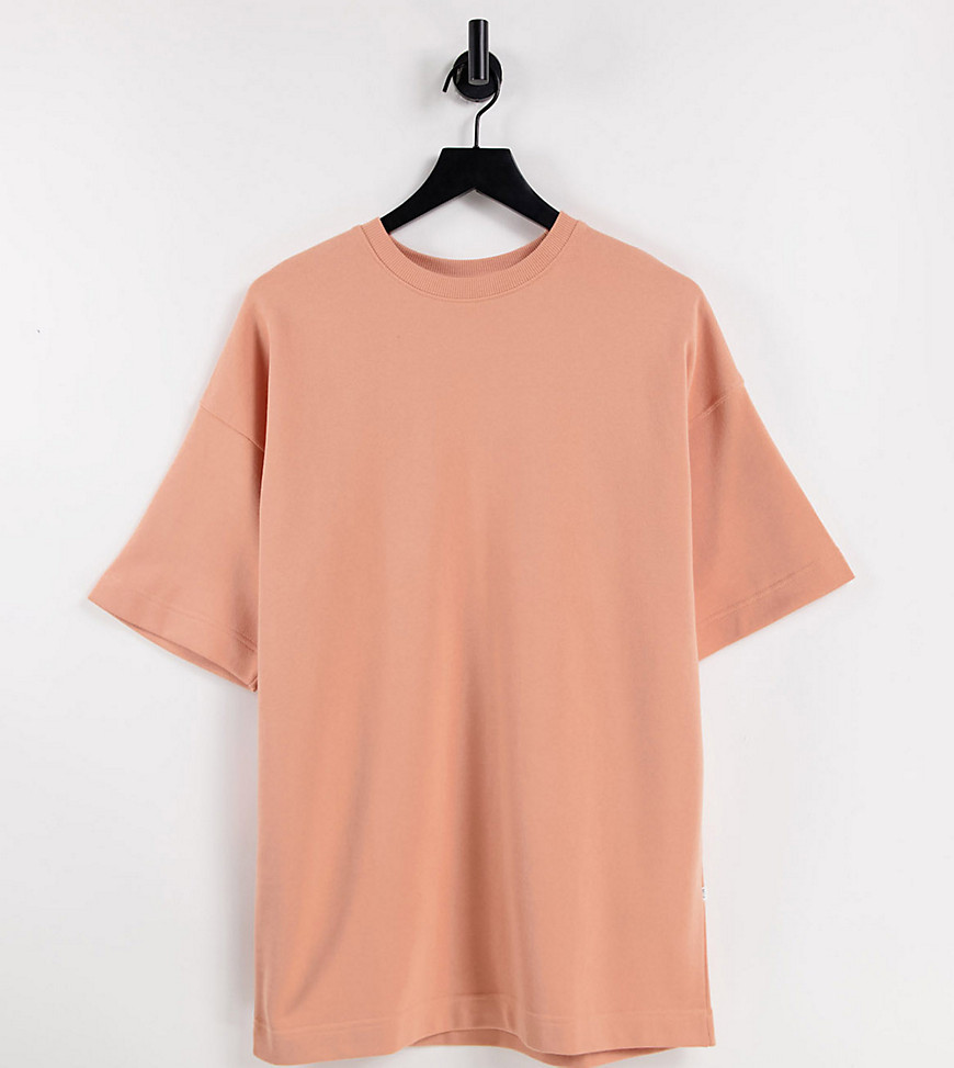 Selected - Unisex - Koralfarvet oversized jogging-T-shirt i økologisk bomuld - Kun hos ASOS-Orange