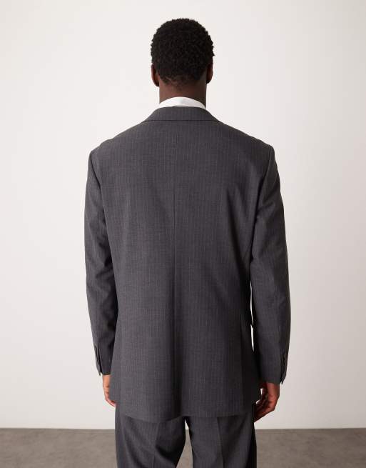 Selected - Veste de costume oversize à fines rayures - Gris , 5 de 5