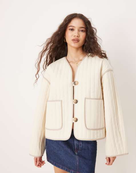 Selected - Veste matelassée à poches - Crème - view 1