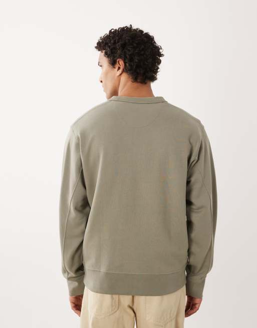 Selected vintage look sweatshirt in khaki, 3 of 5