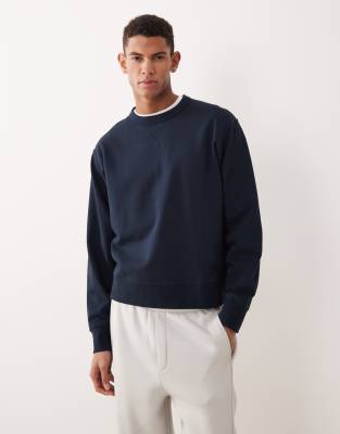 Selected Vintage Look Sweatshirt In Blue