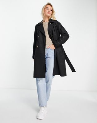 Selected Weka classic trench coat in black - ASOS Price Checker