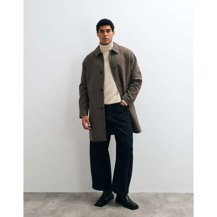 Selected wool blend check coat in multi | ASOS