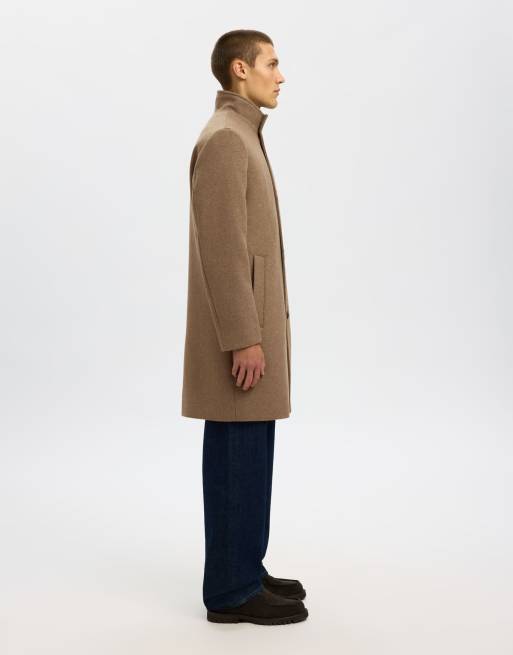 Selected Wool-blend coat in fallen rock, 2 of 5