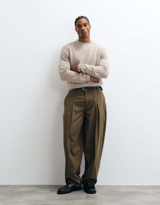 Selected wool blend knitted jumper in speckled cream, 2 of 5