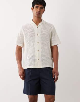 Selected Wool Blend Shorts In Blue