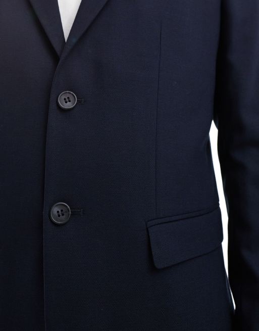 Selected wool blend slim fit suit jacket in navy , 5 of 5