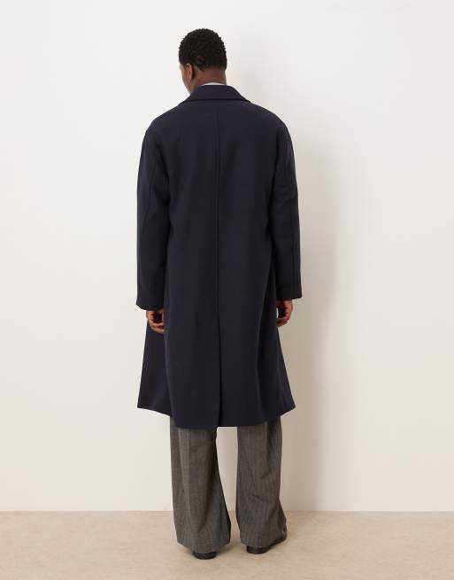Selected wool coat in navy, 3 of 5