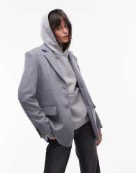Selected wool mix blazer in grey