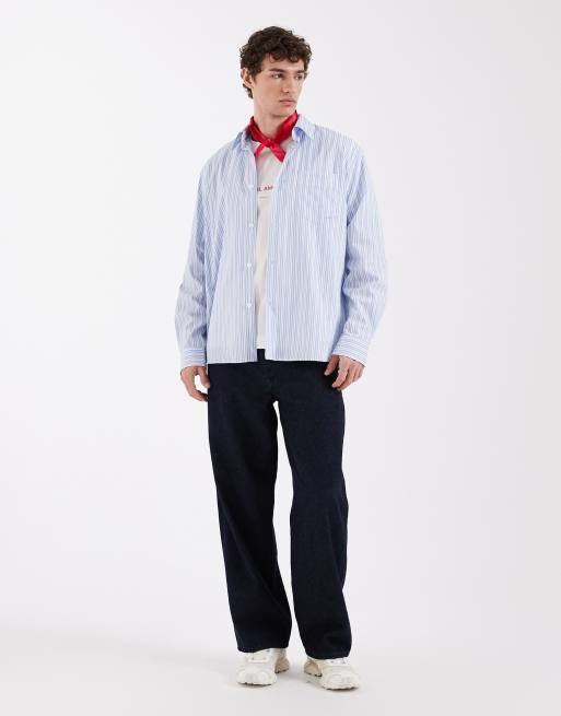 Selected X Hotel Amour - Gestreept overhemd met lange mouwen in blauw, 2 van 5