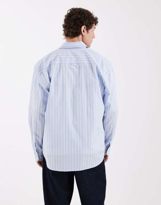 Selected X Hotel Amour - Gestreept overhemd met lange mouwen in blauw, 5 van 5