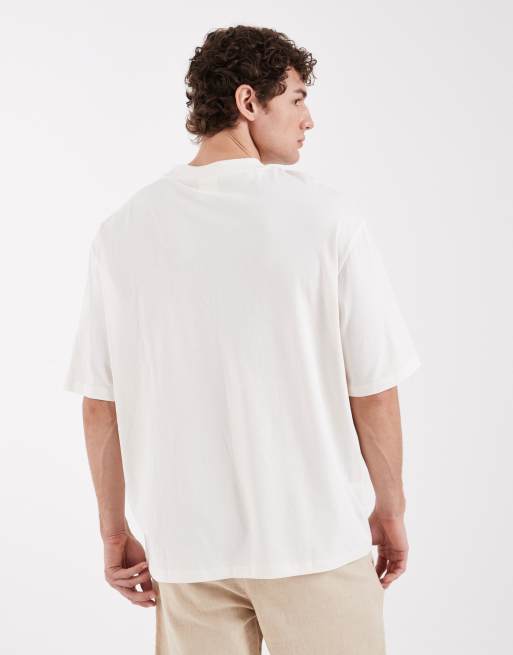 Selected X Hotel Amour – Gräddvit, kraftig t-shirt i oversize med tryck framtill, 5 av 5