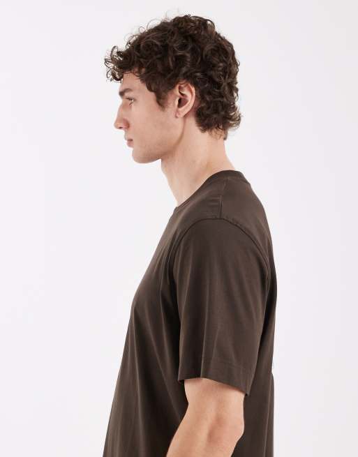 Selected x Hotel amour heavyweight oversized T-shirt with food backprint in brown, 5 of 5