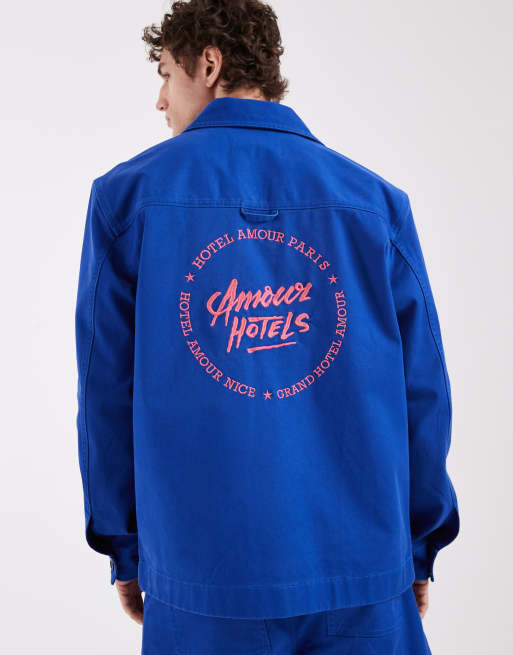 Selected x Hotel Amour – Workwear-Jacke in leuchtendem Blau, 5 von 5