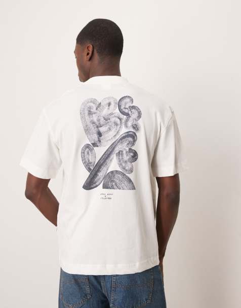 Selected X Nous Vous oversized t-shirt with back print in cream 