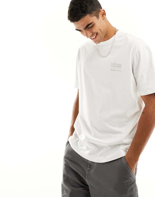 Selected x The National Gallery - T-shirt oversize avec imprimé artistique au dos - Blanc , 2 de 4