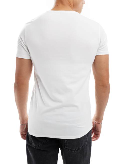 Selected – Zestaw 3 T-shirtów w kolorach czarnym, białym i granatowym , 4 z 4