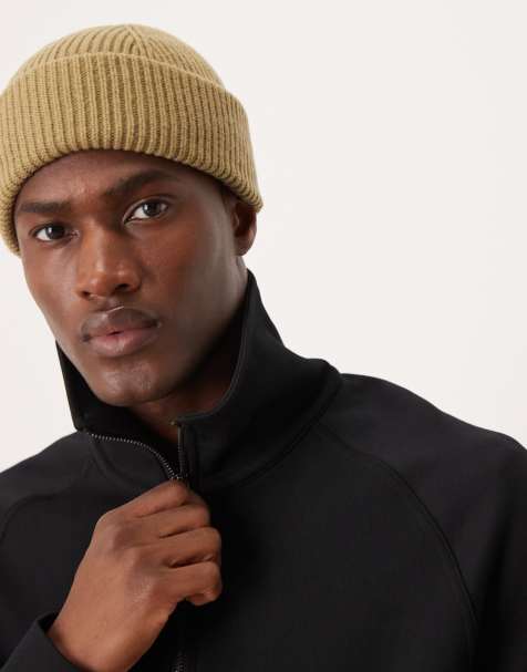 Selected – Zielona czapka beanie typu fisherman z wełny merino 100% - view 1