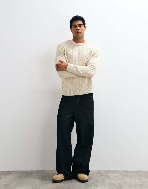 Selected Zopfstrickpullover in Cremeweiß, 5 von 5