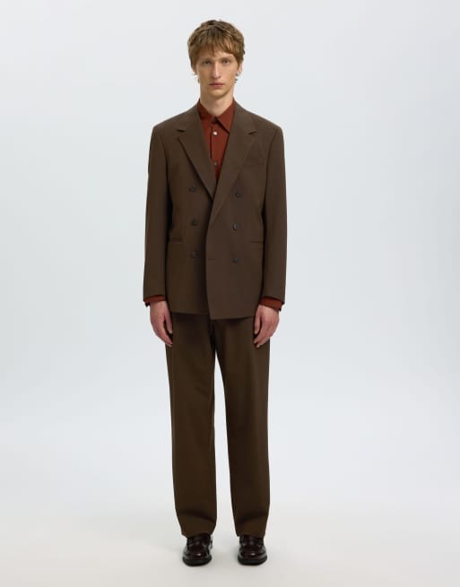 Selected – Zweireihiger Blazer in der Farbe Demitasse, 3 von 6