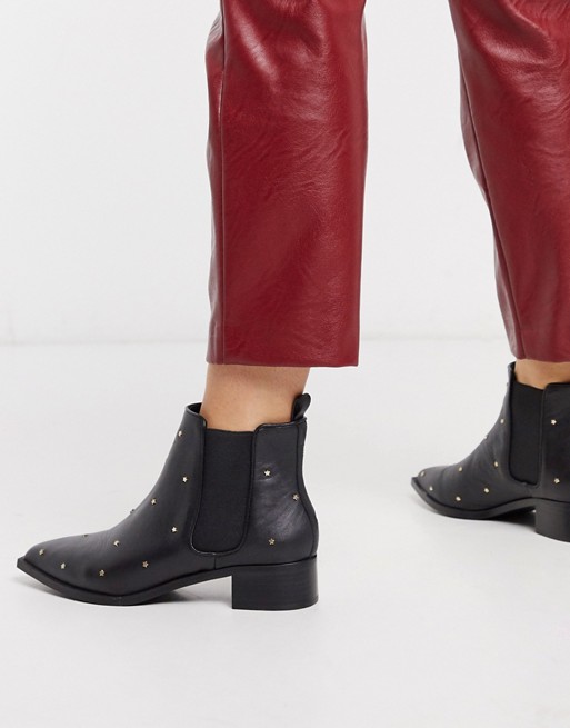 Senso leather ankle boots in black