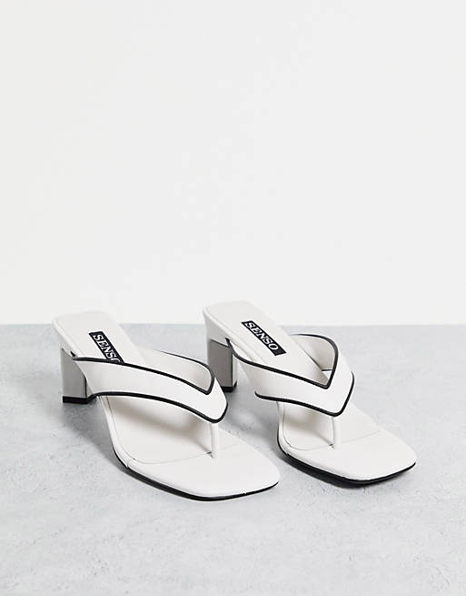 Senso Livvi II heeled sandals with toe thong in white