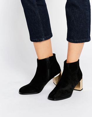 gold heel boots