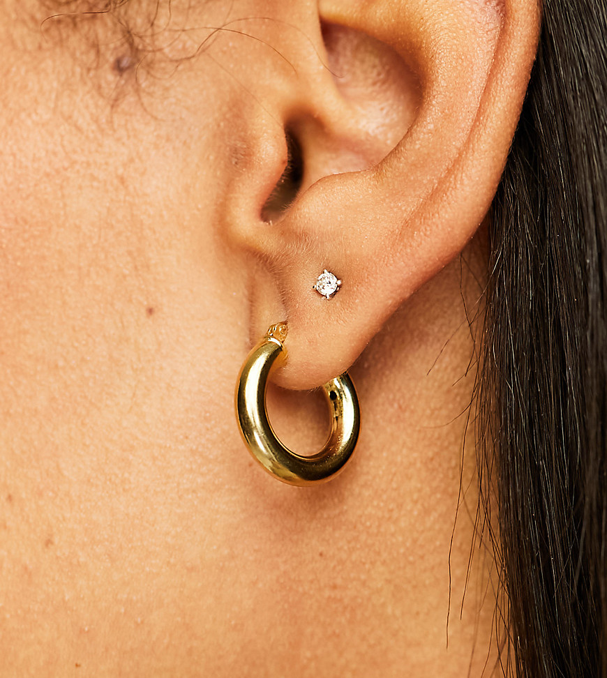 Seol + Gold 18ct gold vermeil 18mm thick creole hoop earrings