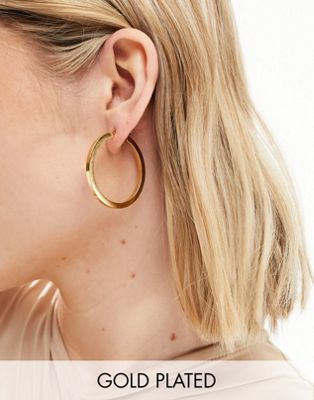 Seol + Gold 18ct gold vermeil 40mm large creole hoop earrings