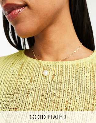 Seol + Gold 18ct gold vermeil baroque pearl necklace