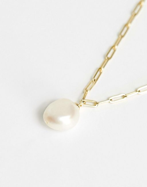 Baroque Pearl Charm Chain Belt | 18ct Gold Plated/Pearl