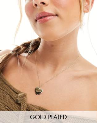 Seol + Gold 18ct gold vermeil bead heart pendant necklace