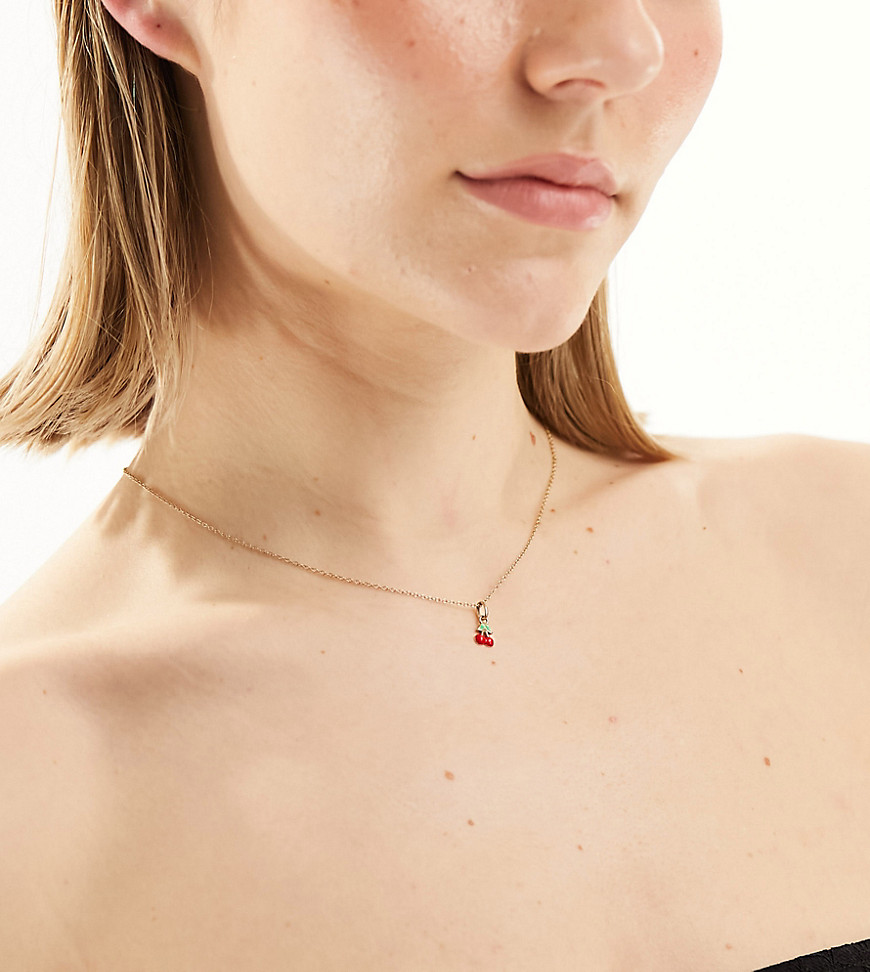 Seol + Gold 18ct gold vermeil cherry pendant necklace