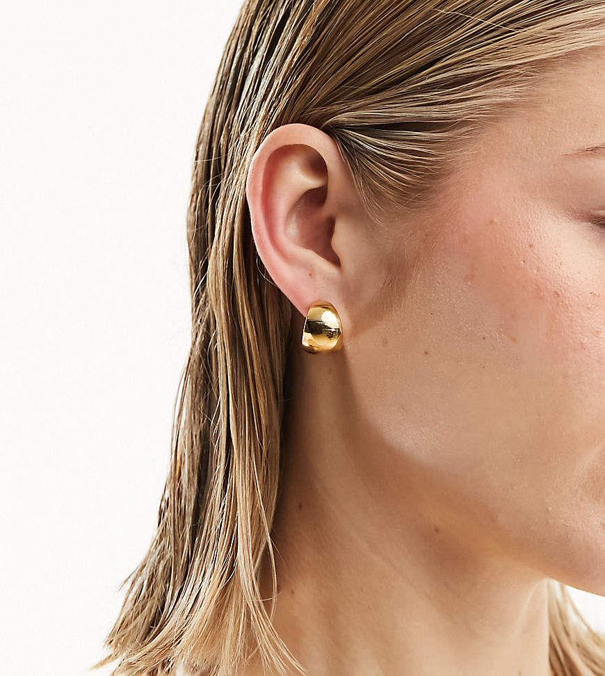 Seol + Gold 18ct gold vermeil chunky crescent half hoop earrings