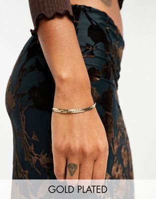 Seol + Gold 18ct gold vermeil chunky snake chain bracelet  - ASOS Price Checker