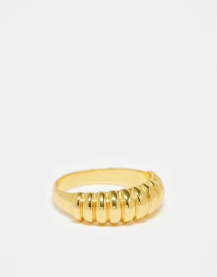 Seol + Gold 18ct gold vermeil chunky stacking ring φωτογραφία