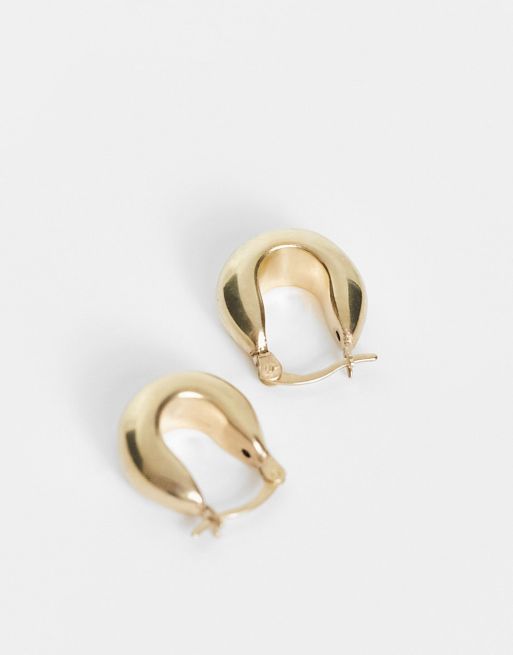 Seol + Gold 18ct gold vermeil curved creole hoop earrings, 3 of 4