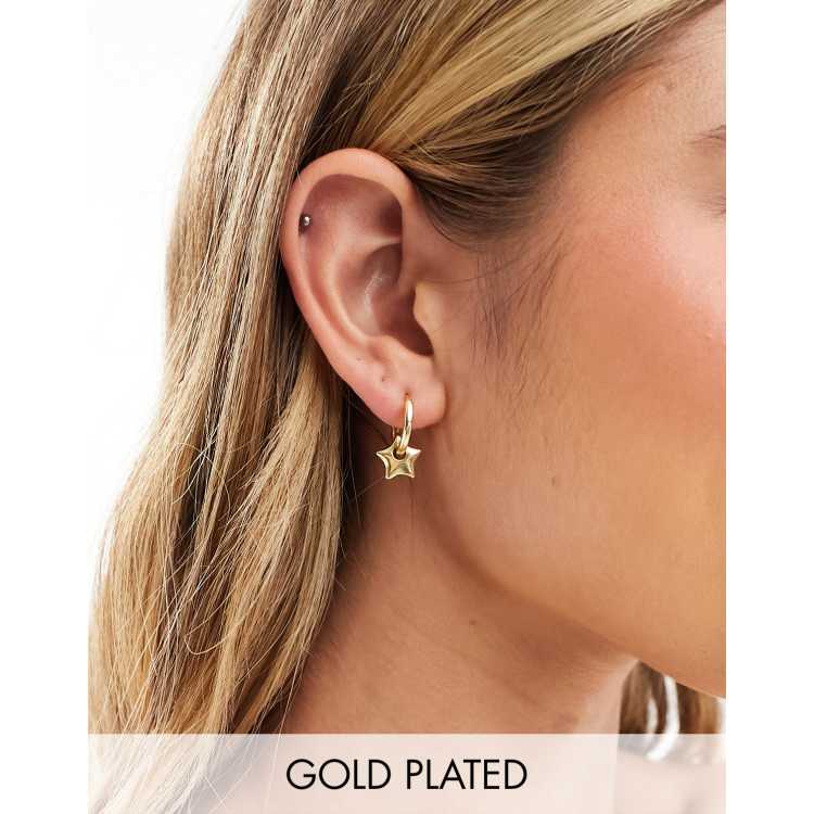 Gold vermeil deals huggie earrings