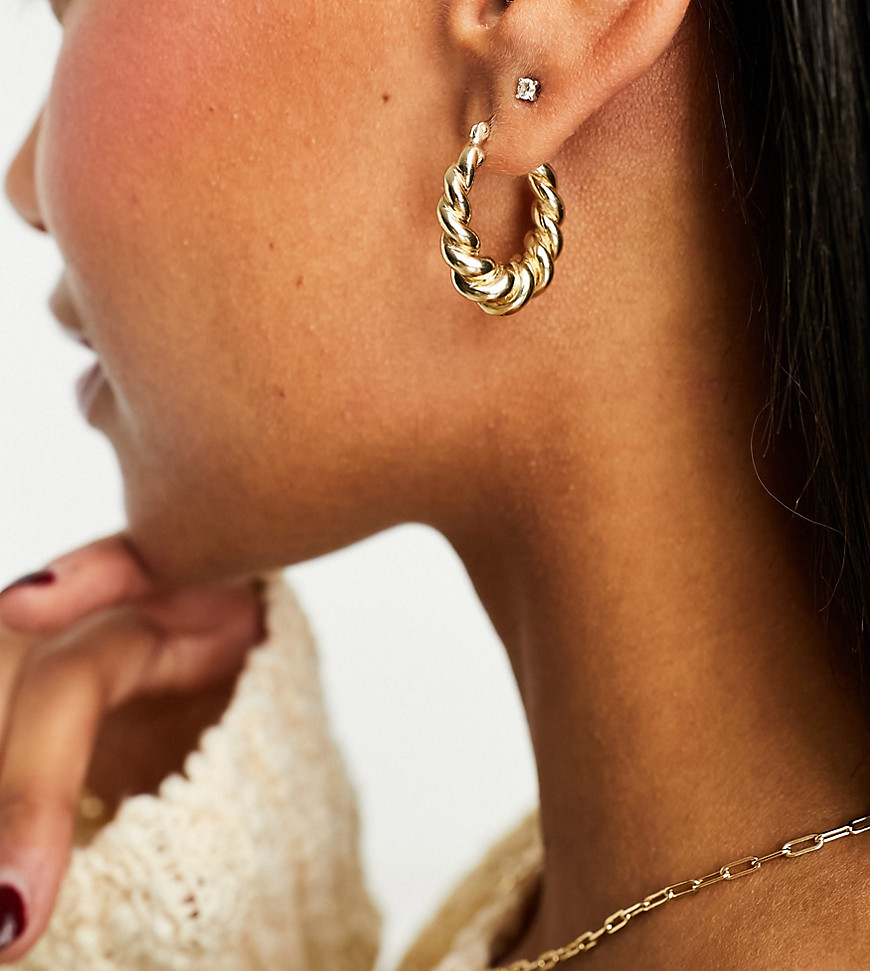 Seol + Gold 18ct gold vermeil oval twisted hoop earrings