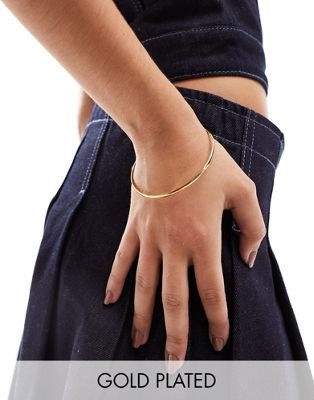 Seol + Gold 18ct gold vermeil plain bangle bracelet - ASOS Price Checker