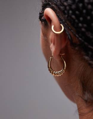 Seol + Gold Seol + Gold 18ct gold vermeil plaited hoop earrings