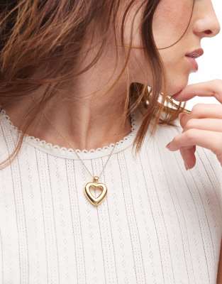 Seol + Gold Seol + Gold 18ct gold vermeil puffed heart pendant necklace